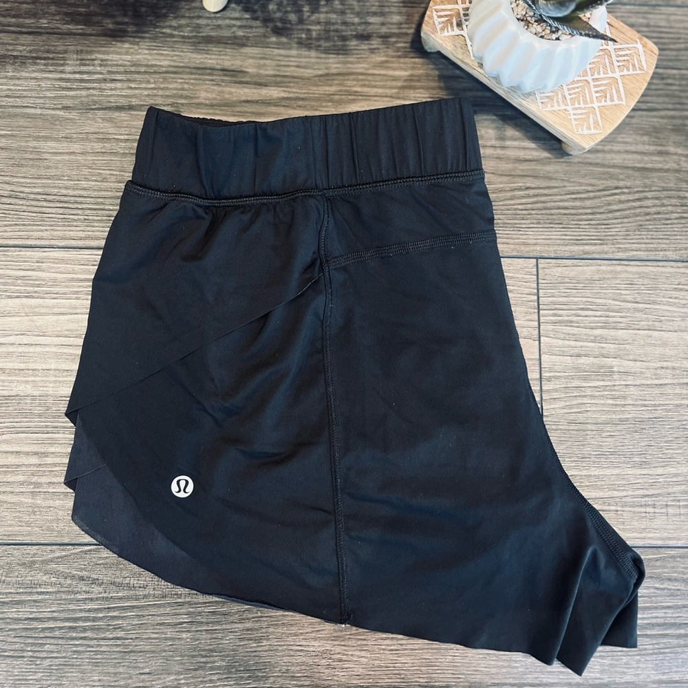 🍋LULULEMON Black Running SHORTS Athletic YOGA Tennis Liner HOME STRETCH RARE 12
